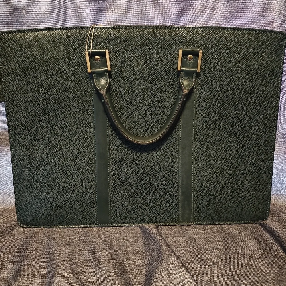 Louis Vuitton Green Taiga Leather Briefcase